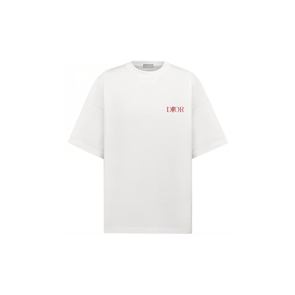 Kaos Pendek DIOR dengan Motif Gambar/Cetak, Cocok untuk Pria dan Wanita  -D-21