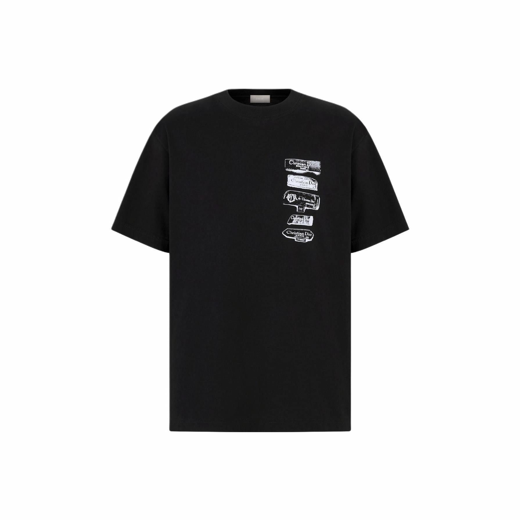 Kaos Pendek DIOR dengan Motif Gambar/Cetak, Cocok untuk Pria dan Wanita  -D-19