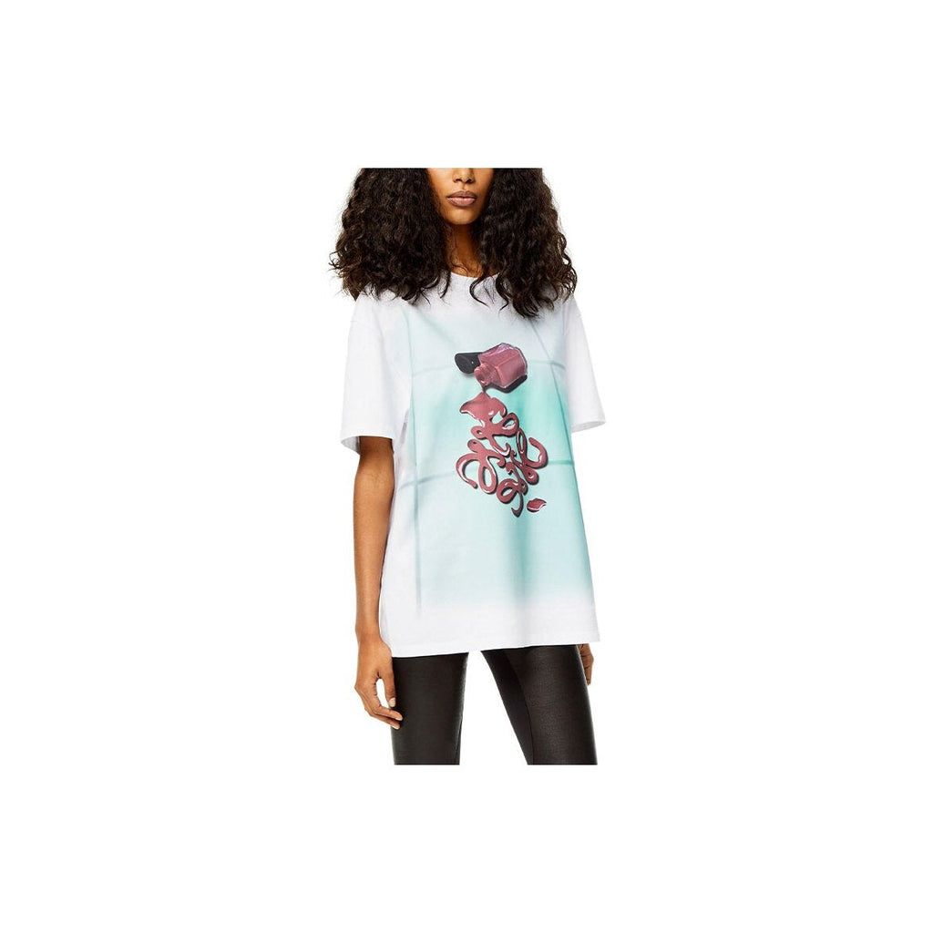 Kaos Pendek LOEWE dengan Motif Gambar/Cetak, Cocok untuk Pria dan Wanita -LE-09