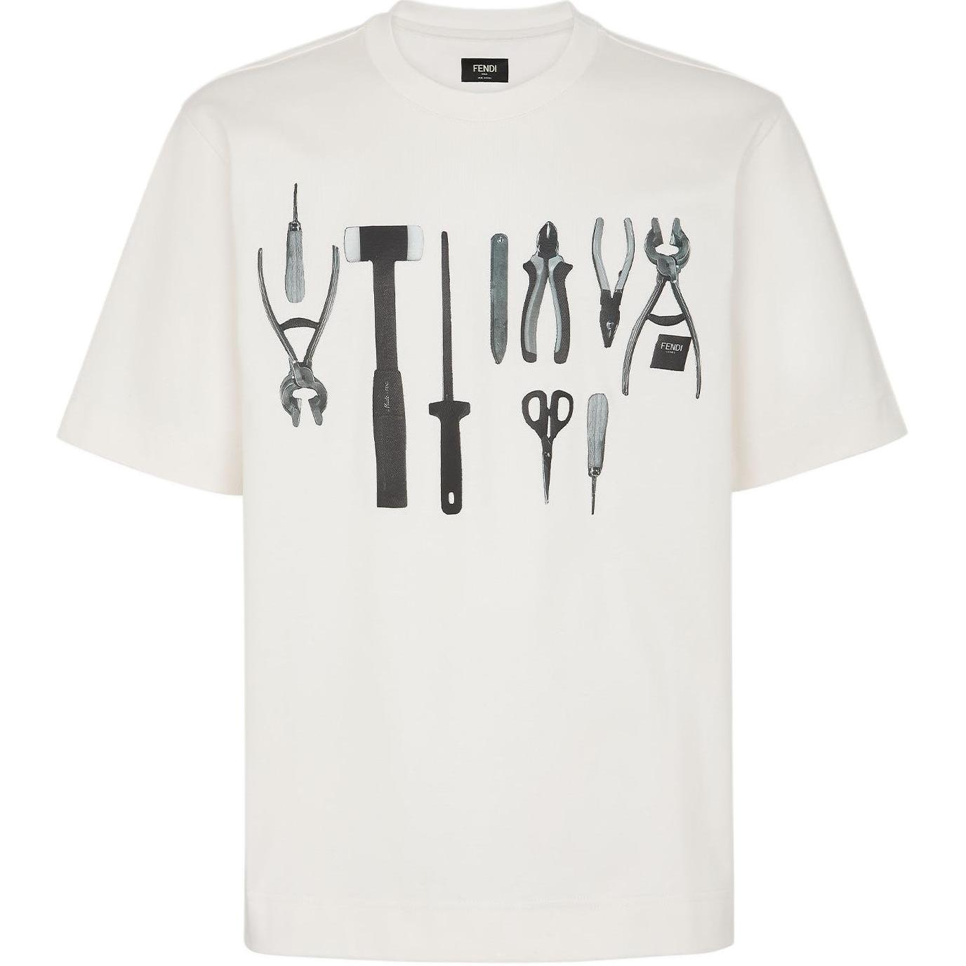 Kaos Pendek FENDI dengan Motif Gambar/Cetak, Cocok untuk Pria dan WanitaF-22