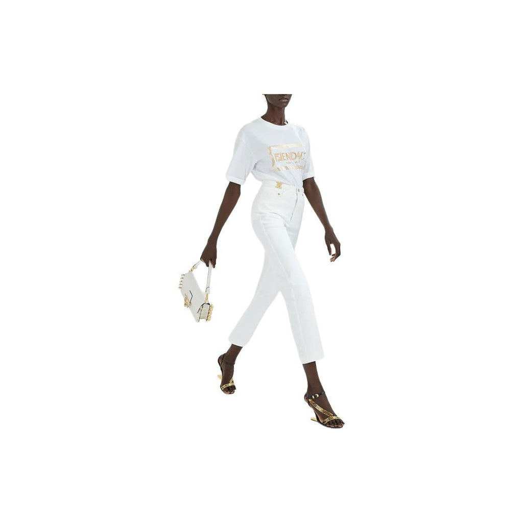 Kaos Pendek FENDI dengan Motif Gambar/Cetak, Cocok untuk Pria dan WanitaF-18